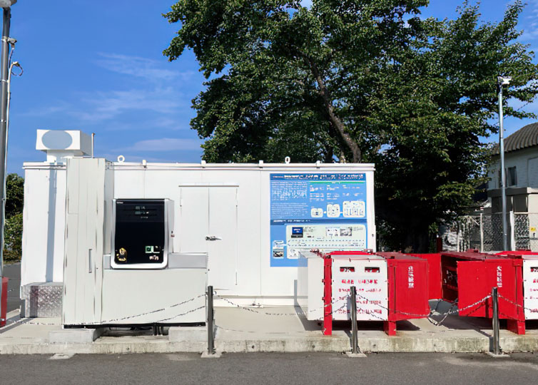 浪江町役場に設置されている簡易型水素ステーション